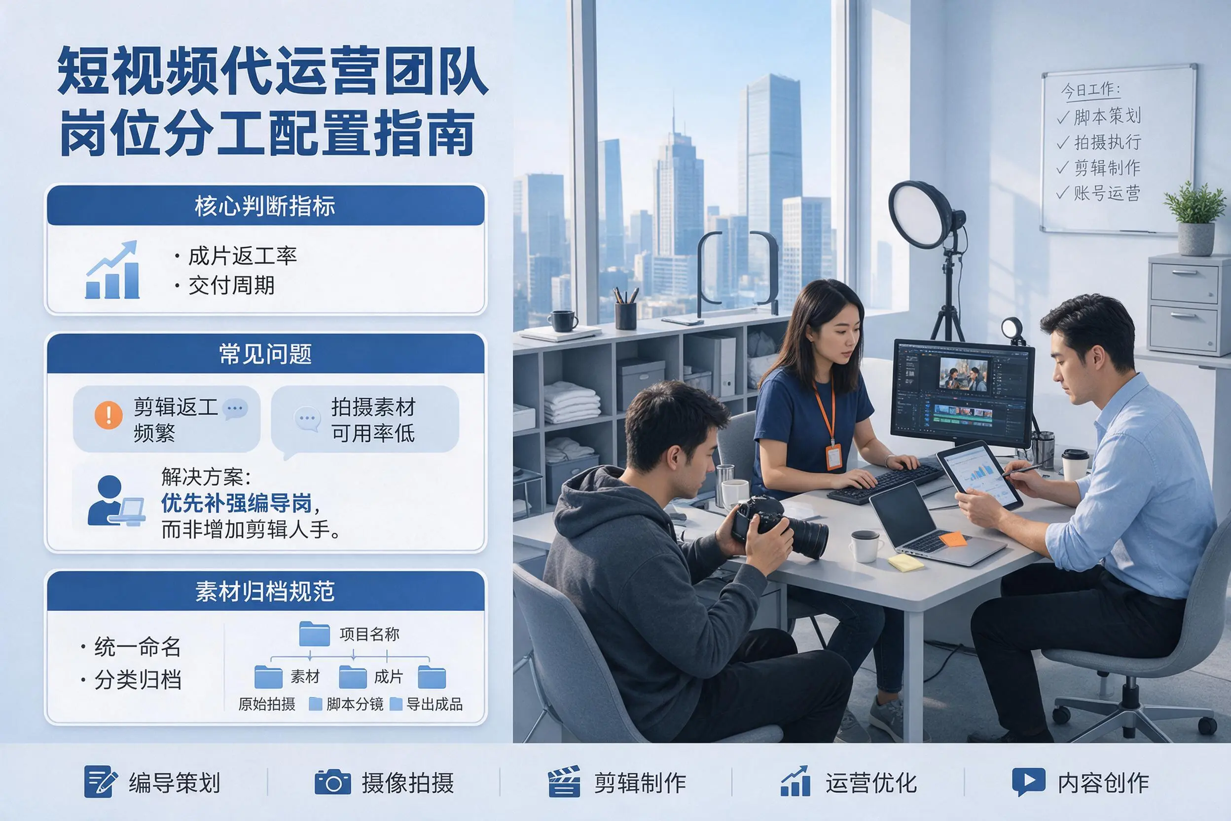 短视频代运营团队如何配置？襄阳企业岗位分工科普说明